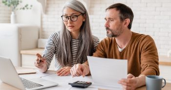 Home owbers reviewing their budget