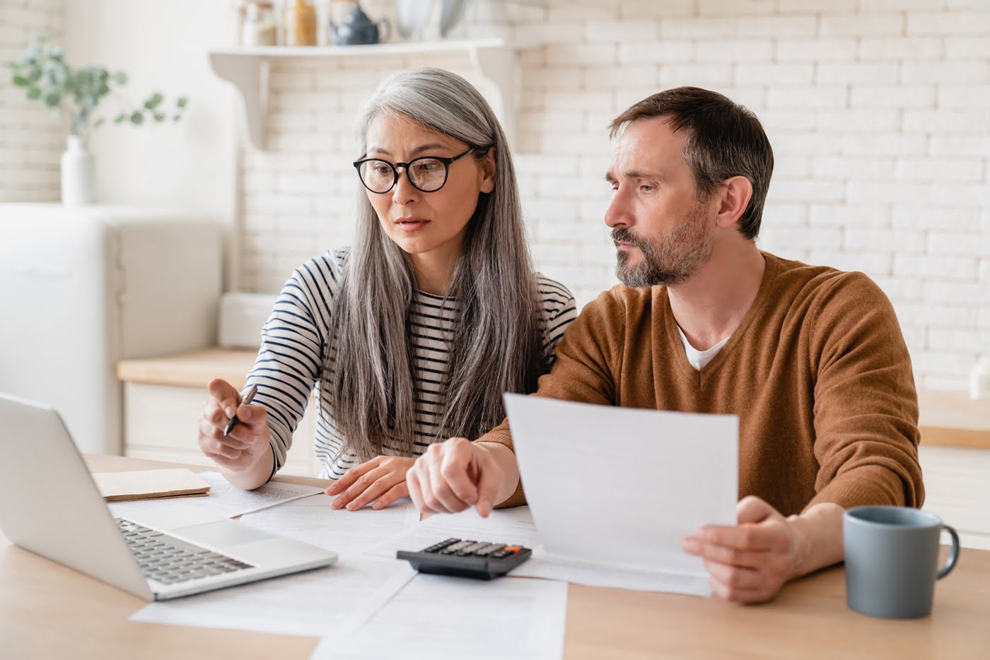 Home owbers reviewing their budget